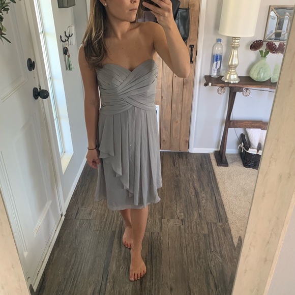 dove gray bridesmaid dress